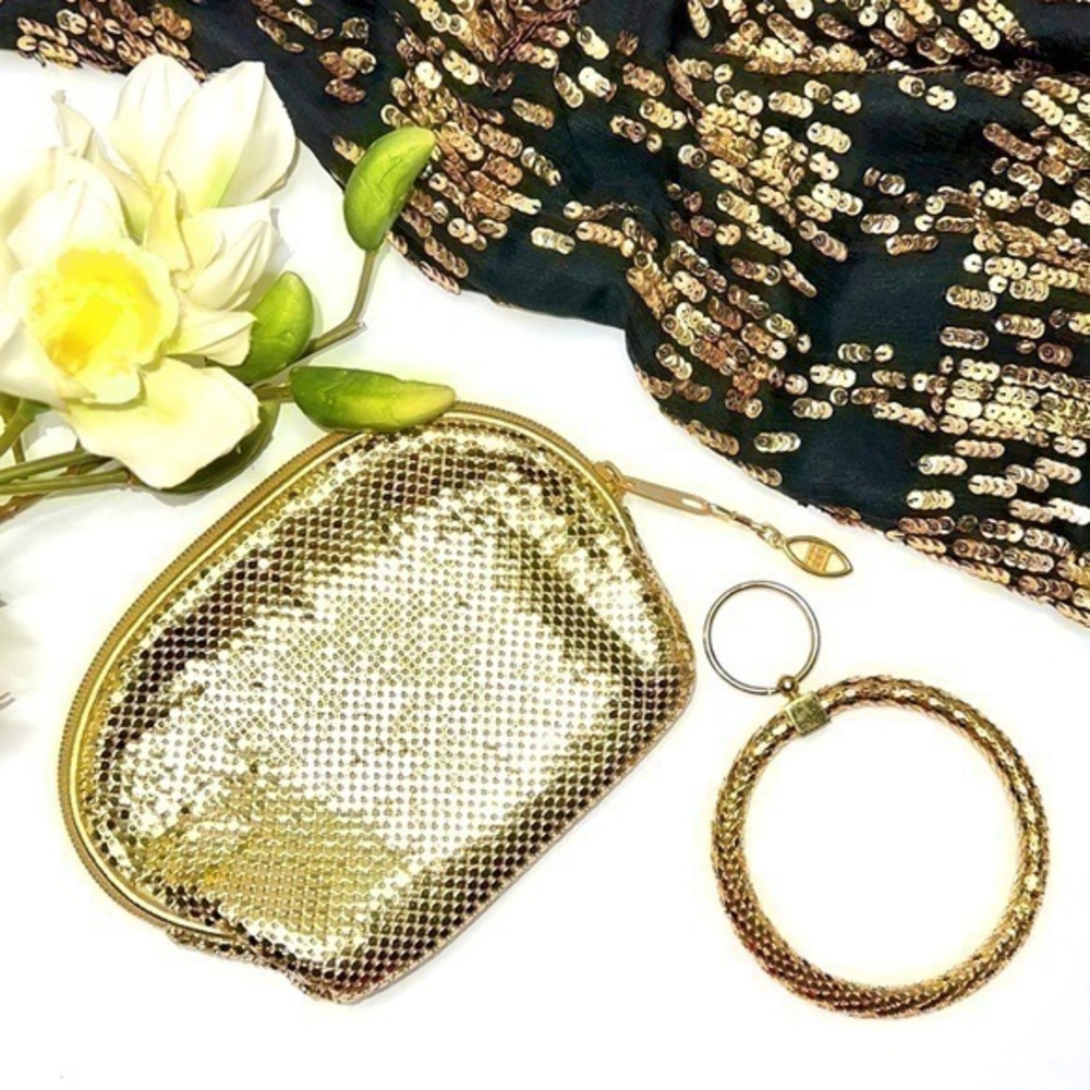 Gold Soft Mesh Vintage Wristlet